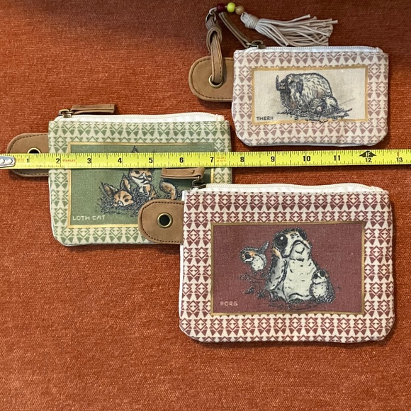 Star Wars Galaxy’s Edge Creatures 3 Zippered Pouch Coin Purse Porg Loth Disney - Picture 8 of 8